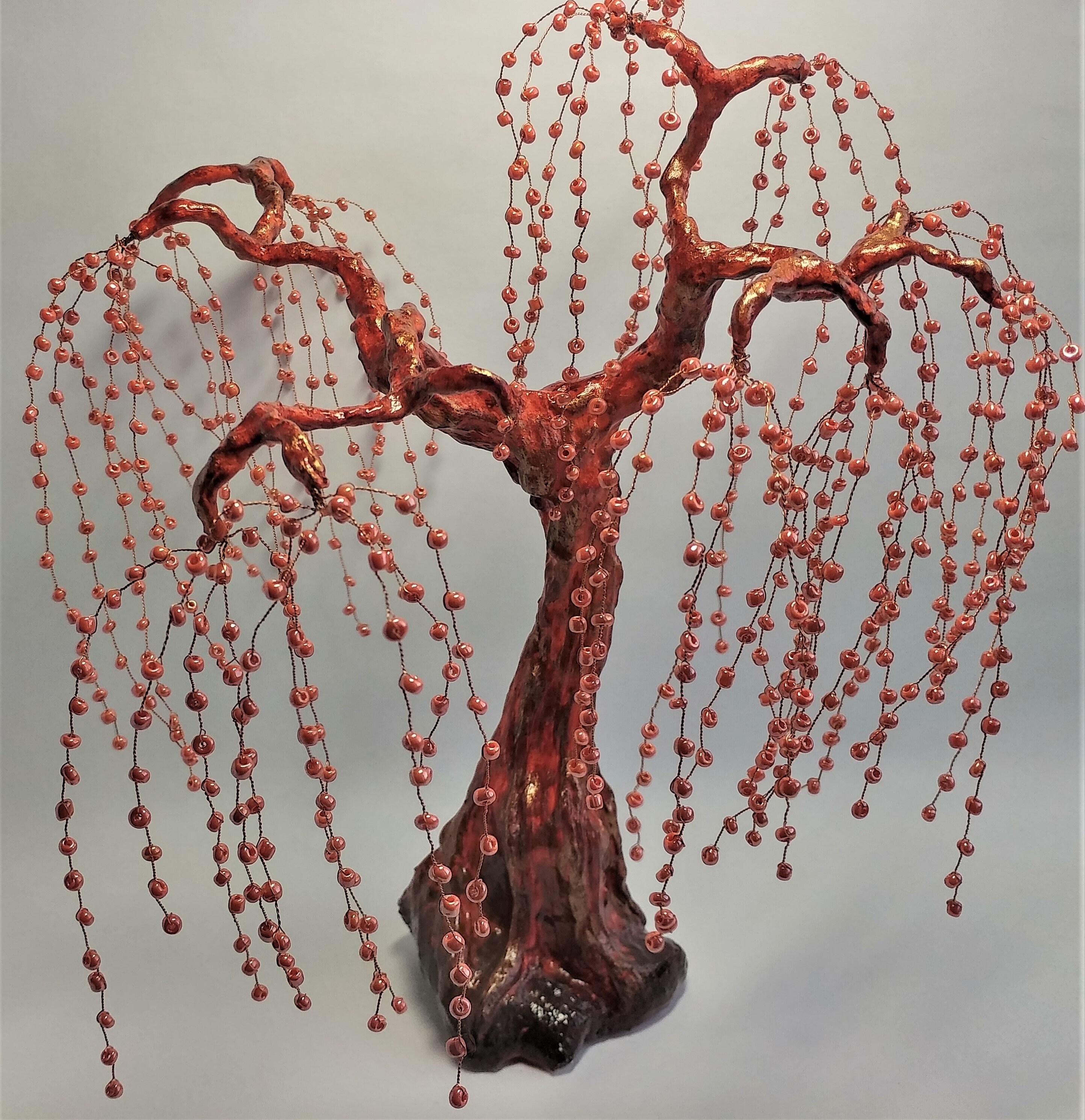 Sauce, bonsái artificial, bonsái hecho de perlas árbol de perlas/bonsái