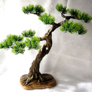 Handmade Bonsai Pine | Artificial Mini Tree | Beaded Tree Sculpture made of Wire & Plaster | Zen Decoration | Unique Home Decor Gift