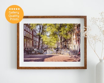 Bikes in Amsterdam Poster | Netherlands print | Amsterdam art | Bicycle art | Amsterdam gifts | Dutch photo | Living Room Art | photo gifts
