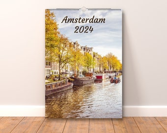 Amsterdam wall calendar 2024 | Netherlands calendar | birthday calendar |  wall planner | 2024 planner | fine art print | Amsterdam poster