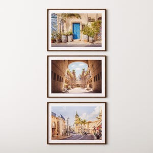 Tel Aviv Print Set of 3 | Israel Poster | Jaffa Blue Door, Tel Aviv Jaffa Clocktower | Mediterranean Wall Art | Israel Home Decor | Jewish