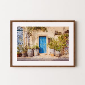 Blue Door in Tel Aviv Jaffa Poster | Mediterranean Wall Art | Israel Travel Photography | Rustic Door Decor | Fine Art Print | Israel Poster