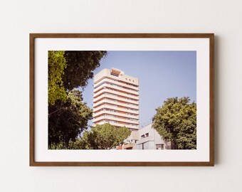 Beit Jabotinsky in Tel Aviv poster | Israel poster | Vintage poster | Travel print | Boho wall art | photography prints | fine art prints