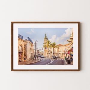 de l'horloge Yafo Tel Aviv affiche de Zazzle.be Liste d'envies Vous avez des idées ? Art mural paysage urbain de Tel-Aviv | Impression de photographie de voyage en Israël | Décoration du Moyen-Orient | Cadeau pour les voyageurs