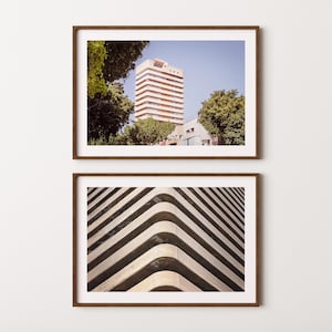 Tel Aviv Print Set of 2 | Israel Poster | Beit Jabotinsky in Tel Aviv Poster | Jewish Wall Art | Bauhaus Tel Aviv | Fine Art | Architecture