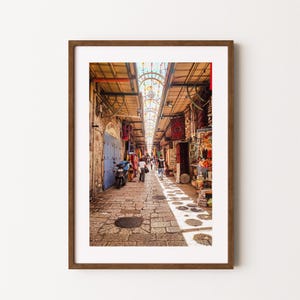 Impresión artística del Mercado de Jerusalén en la Ciudad Vieja / Póster de Israel / Arte mural judío / Fotografía del zoco de Jerusalén / Regalos judíos / Decoración de viaje a Israel