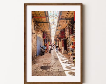 Jerusalem Market in Old City Art Print | Israel Poster | Jewish Wall Art | Jerusalem Souk Photography | Jewish Gifts | Israel Travel Decor