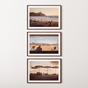 Tel Aviv Print Set of 3 | Israel Poster | Jaffa Beach & Sunset Wall Art | Tel Aviv Coastline Photography | Jewish Home Gift |Tel Aviv Poster