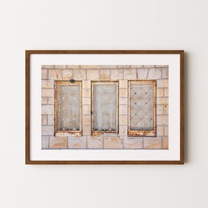 Jerusalem Old City Windows Art Print | Israel Fine Art Photography | Jewish Wall Decor | Holy Land Architecture | Israel Travel Gift Poster