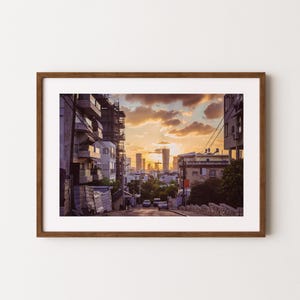 Sunset over Tel Aviv poster | Israel photo | Tel Aviv wall art | Israel gifts | sunset wall art | fine art prints | travel print |wall decor