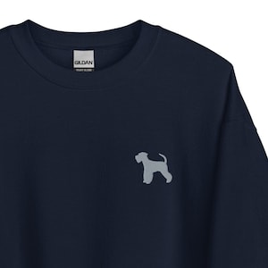 Miniature Schnauzer Dog Embroidered Sweatshirt Gift, Unisex Crewneck Sweater, Handmade Long Sleeve Sweater - 10 Colour Choice