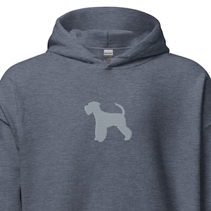 Miniature Schnauzer Dog Embroidered Hoodie Gift, Unisex Handmade Long Sleeve Hoody