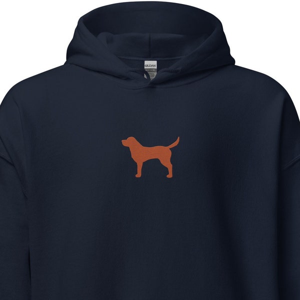 Fox Red Labrador Retriever Dog Embroidered Hoodie Gift, Unisex Handmade Long Sleeve Hoody - 10 Colour Choice, Lab Retriever Dog Gift