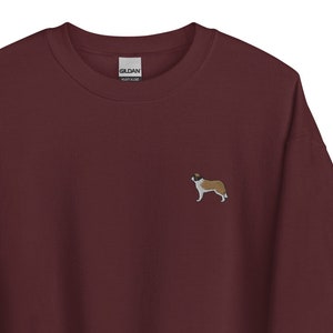 St Bernard Dog Embroidered Sweatshirt Gift, Unisex Crewneck Sweater, Handmade Long Sleeve Sweater - 10 Colour Choice