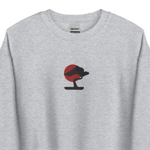 Bonsai Large Embroidered Sweatshirt Gift, Unisex Crewneck Sweater, Handmade Long Sleeve Sweater - 9 Colour Choice