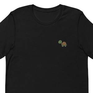 Turtle / Tortoise Embroidered T-Shirt Gift, Unisex Premium Short Sleeve Shirt, Turtle Themed Gift - 10 Colour Choice