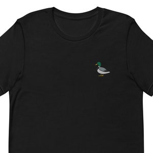 Camiseta bordada de pato-real, presente, camisa de manga curta premium unissex - 10 opções de cores