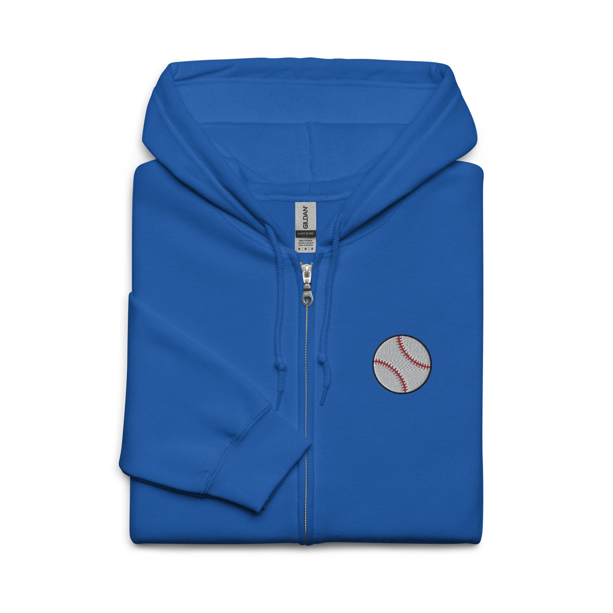[GRAVER]★BASEBALL BLUE LOGO EMBROIDERY HOODIE DELUSPTOMAY Mens Atlanta Baseball Team Big Embroidery Hooded