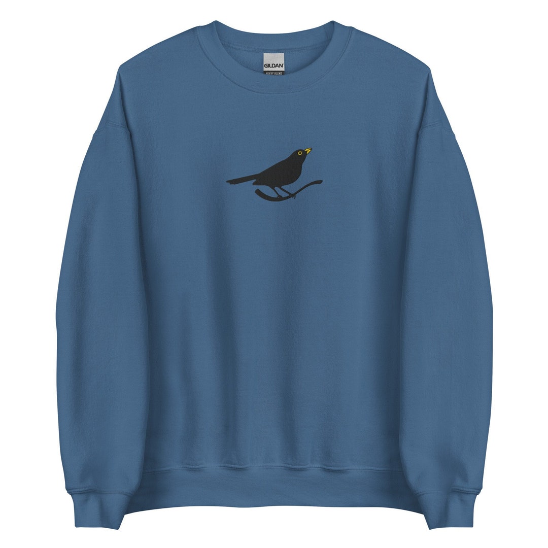 Blackbird Black Bird Large Embroidered Sweatshirt Gift, Crewneck
