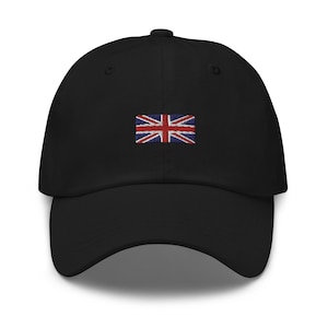 United Kingdom Flag Dad Hat, Embroidered Unisex Cap, Handmade Adjustable Baseball Cap, UK Union Jack Gift