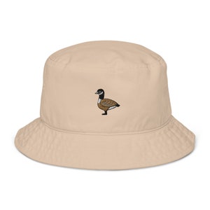 Canada Goose Organic Bucket Hat, Embroidered Unisex Hat, Handmade Gift, 4 Colour Choice