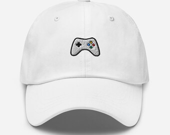 Gaming Controller Dad Hat, Embroidered Unisex Cap, Handmade Adjustable  Baseball Cap, Gamer Themed Gift