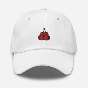 Boxing Gloves Dad Hat Embroidered Unisex Cap, Handmade Adjustable Baseball Cap, Sport Themed Gift