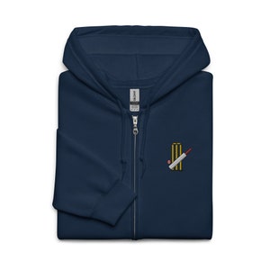 Cricket Bat Embroidered Zip Hoodie Gift, Unisex Handmade Long Sleeve Zip Hoody - 7 Colour Choice