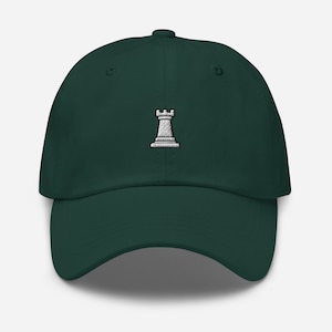 Chess Piece Rook Dad Hat, Embroidered Unisex Cap, Handmade Adjustable Baseball Cap, Gift