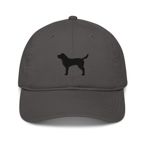 Black Labrador Retriever Dog Organic Dad Hat, Embroidered Unisex Cap, Handmade Adjustable Baseball Cap, Dog Themed Gift
