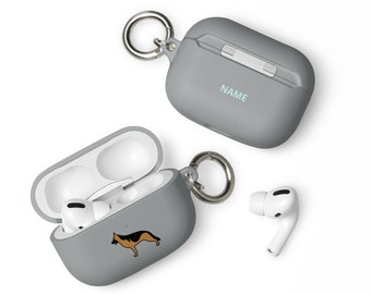 German Shepherd Dog Themed Rubber Custom Case for AirPods® Pro Case - Can be customised with name on back