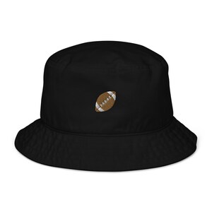 American Football / Rugby Organic Bucket Hat, Embroidered Unisex Hat, Handmade Gift, 5 Colour Choice