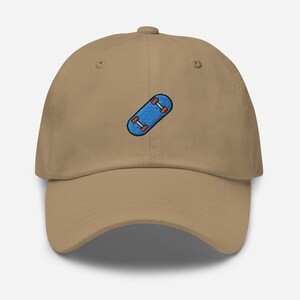 Skateboard Dad Hat, Embroidered Unisex Cap, Handmade Adjustable Baseball Cap, Sport Themed Gift