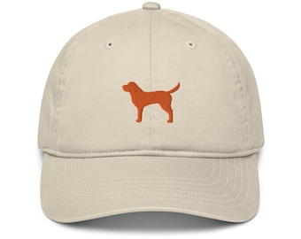 Fox Red Labrador Retriever Dog Organic Dad Hat, Embroidered Unisex Cap, Handmade Adjustable Baseball Cap, Dog Themed Gift