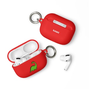 Dinosaur Themed Rubber Custom Case for AirPods® Pro Case - Can be customised with name on back