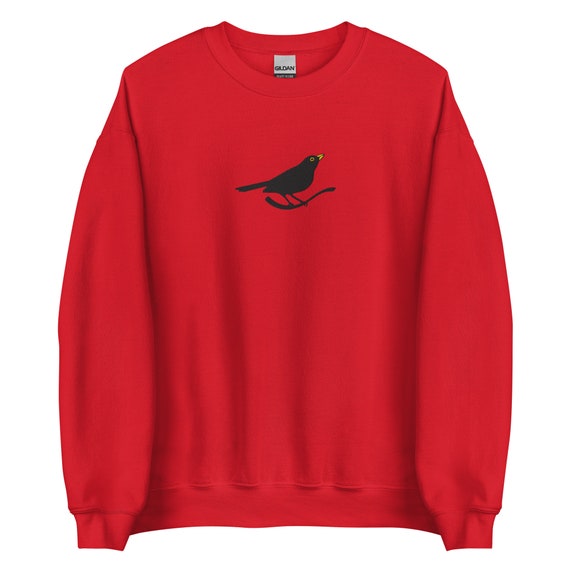 Blackbird Black Bird Large Embroidered Sweatshirt Gift, Crewneck