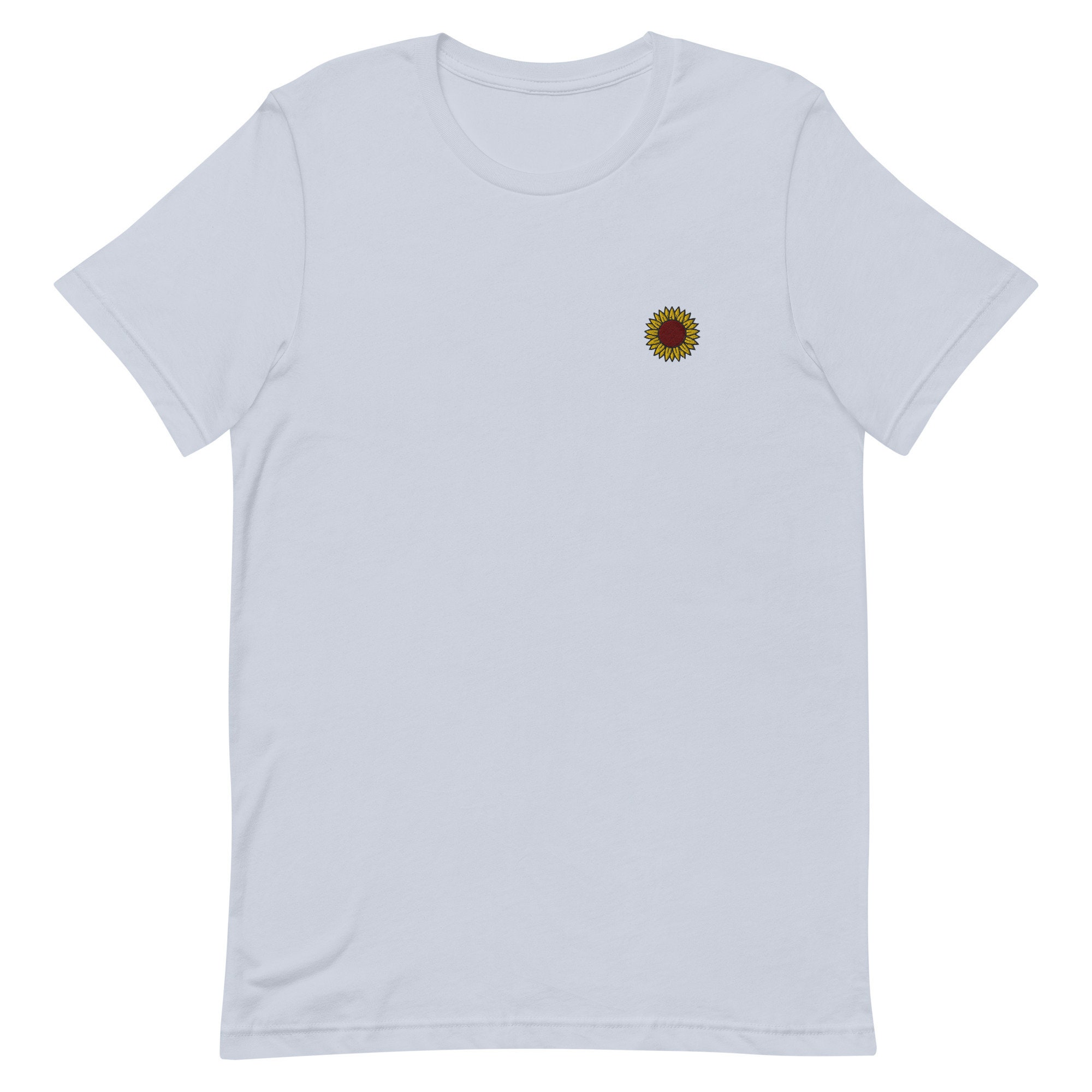 Sunflower Embroidered T-shirt Gift, Unisex Premium Short