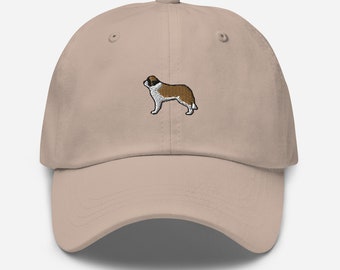 St Bernard Dog Dad Hat Geborduurde Unisex Cap, Handgemaakte Verstelbare Baseball Cap, Hond Thema Cadeau