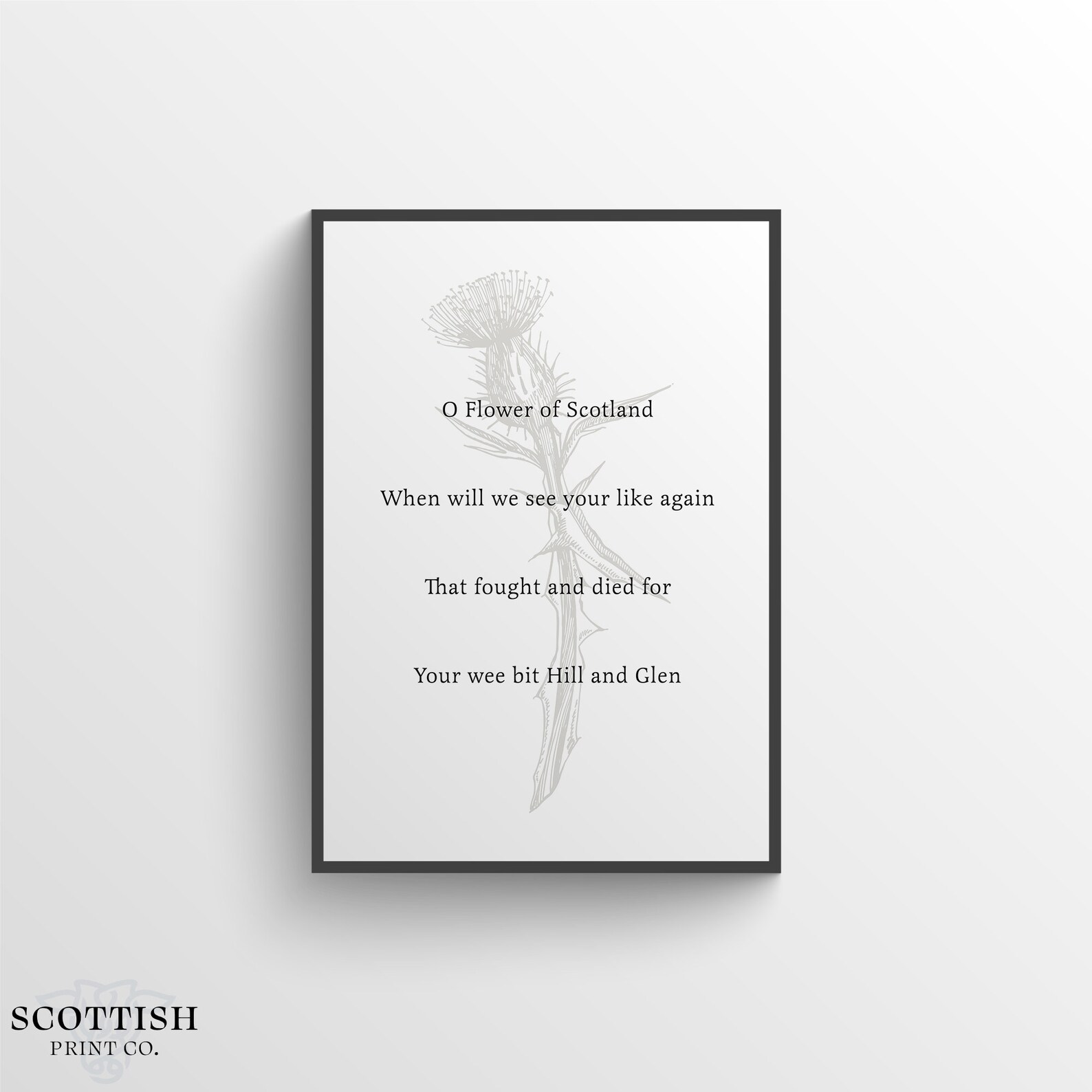 Flower of Scotland Lyrics Print Schottische Distel Print Etsy