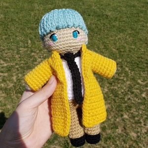 Guerrilla Yeosang Ateez Crochet Amigurumi Doll With Removable Coat