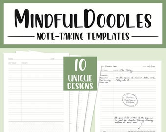 Mindful Doodle Note-Taking Templates - Geometric Patterns
