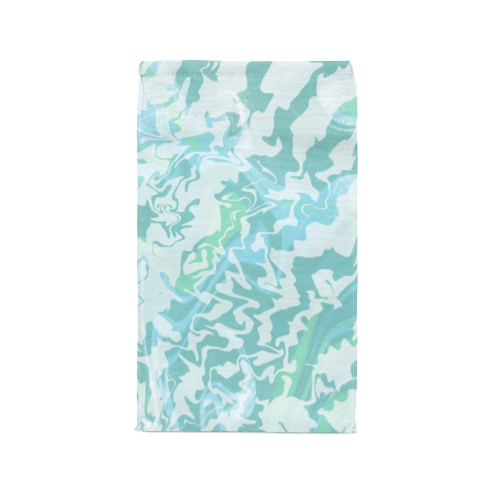 Teal Print Polyester Lunch Bag