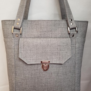 Bolso, Bolso gris, Bolso tote, Cartera, Bolso de hombro, Bolso Kensley, Bolso de oficina, Bolso de trabajo, Bolso escolar, Bolsa de regalo, Ideas de regalo, Bolso mediano,