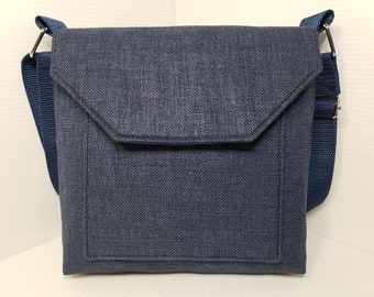 Blue Bag, Messenger Bag, Men Bag, Women's Bag, Saddlebag, Crossbody Bag, Handbag, Everyday Wear, Pocketbook,