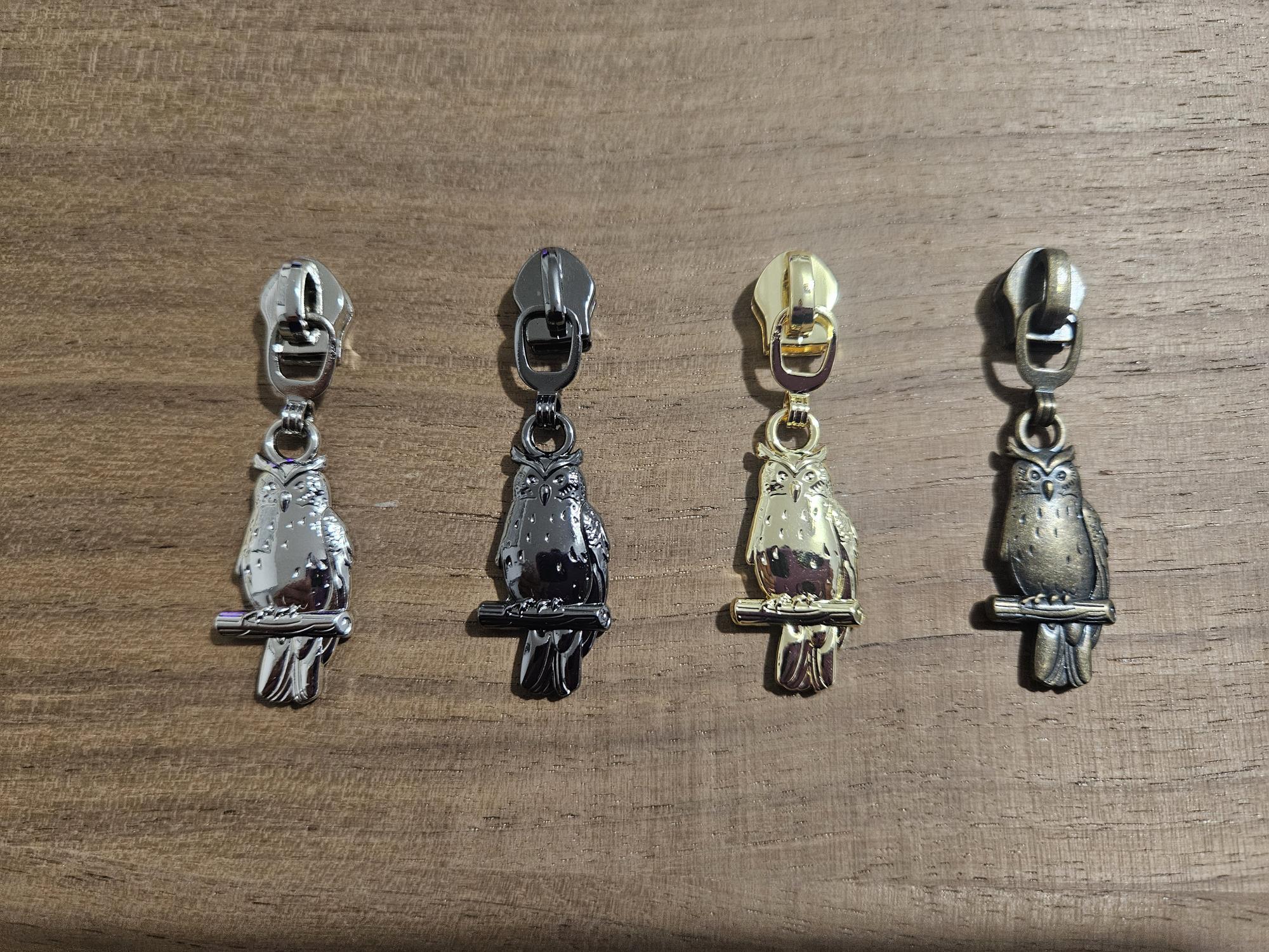 5 in a Pack Zipper Pull Owls, Birds Zipper Pull, Animal Zipper Pull, #5 Nylon Zipper Pulls, Purse Ha