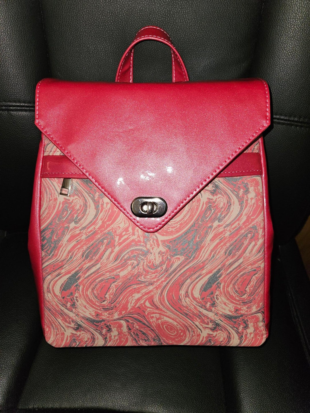 Backpack, Medium Backpack, Gift Bag, Travel Backpack, Pink Swirl ...