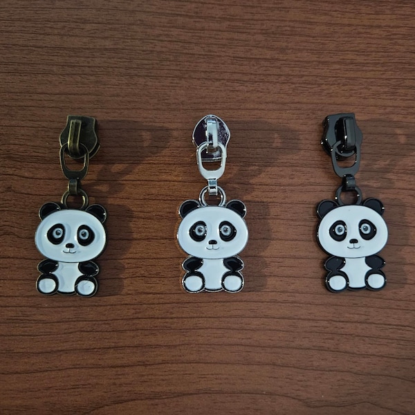 5# Nylon Zipper Pull, Panda Zipper Pull, Silver Zipper Pull, Gunmetal Zipper Pull, Antique Brass Zipper Pull