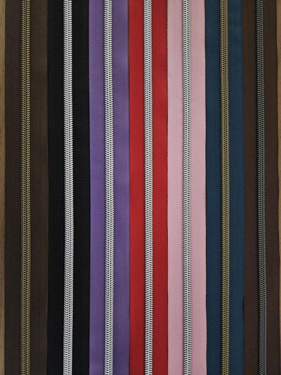 4 Yards, Nylon Zipper Tape, #5 Nylon Teeth, Zipper by the Yard, Metallic Zipper, Purse Hardware, Bag Hardware