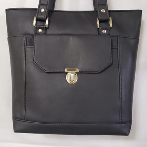 Bolso negro, bolso de piel sintética, bolso tote, bolso de mano, bolso de hombro, bolso Kensley, bolso de oficina, bolso de trabajo, bolso escolar, bolsa de regalo, mochila