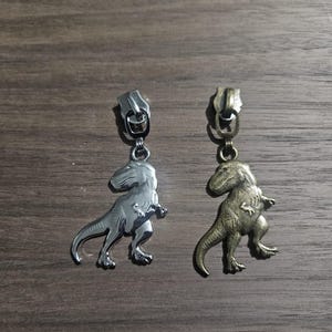 Dinosaur Zipper Pull, #5 Nylon Zipper Pull, T-Rex Zipper Pull, Tyrannosaurus Zipper Pull, 5-in a Pack Dinosaur Zipper Pulls